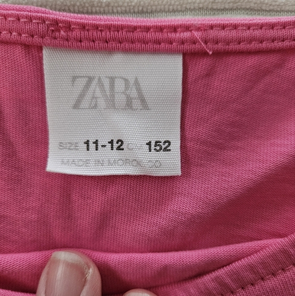 Zara Pink Ruffle Sleeve Kids Top Size 11-12 - Picture 2 of 5